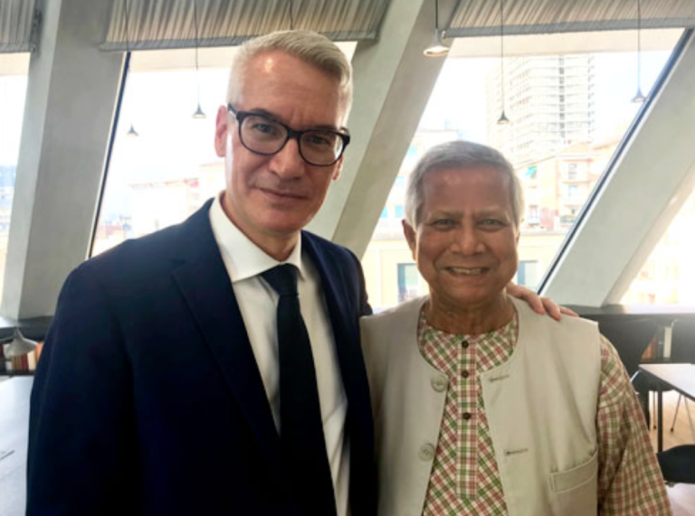 Giordano Fatali | Founder CEO for LIFE | with Muhammad Yunus awarded the Nobel Peace Prize for 2006 for his work to "create economic and social development from below".