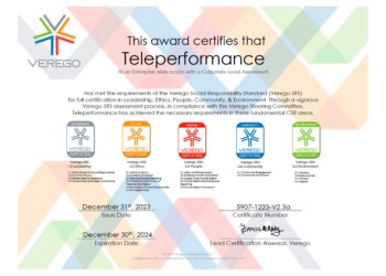 Teleperformance ha ottenuto la certificazione SRS di Verego